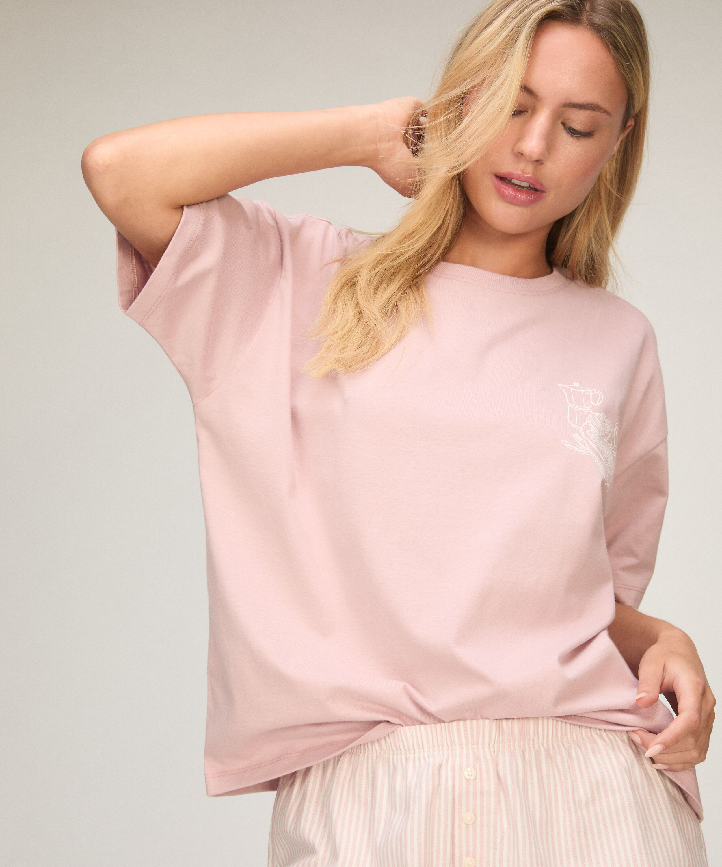 Ensemble Pyjama avec Short et T-shirt, Rose Ensemble Pyjama avec Short et T-shirt, Rose