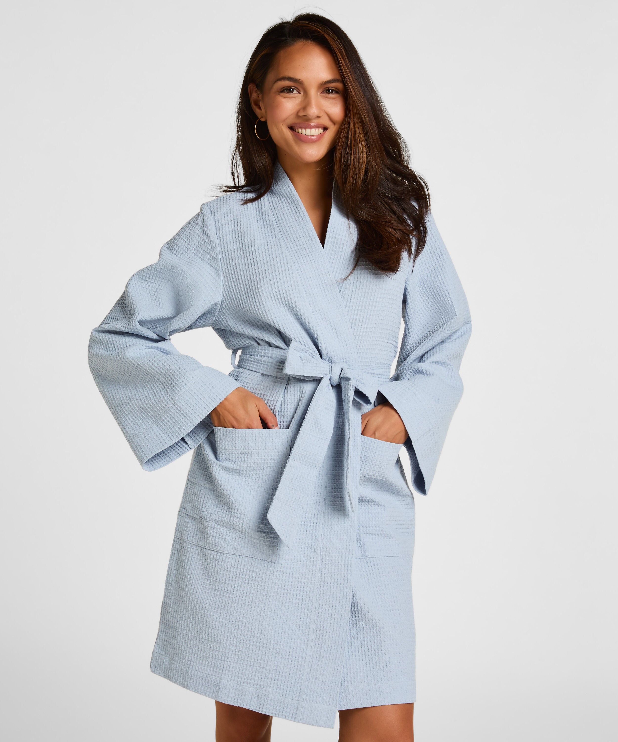 Peignoir gaufré, Bleu Peignoir gaufré, Bleu