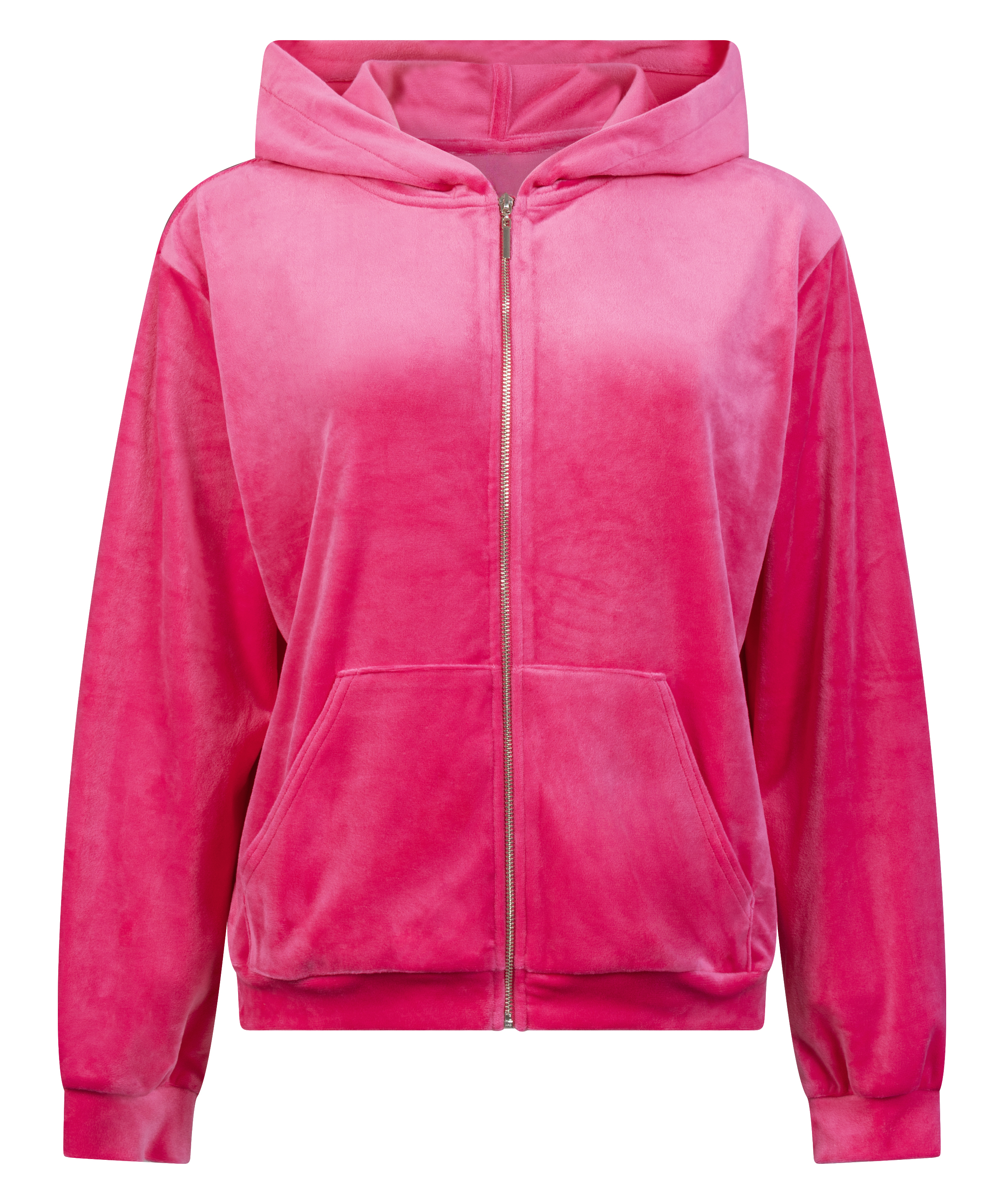 Hoodie Jacke Velours, Rose, main