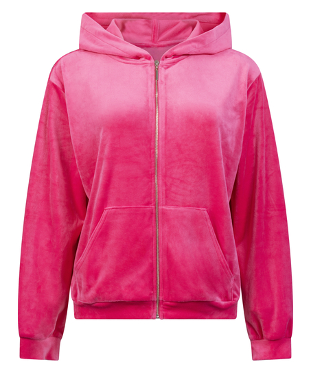 Hoodie Jacke Velours, Rose