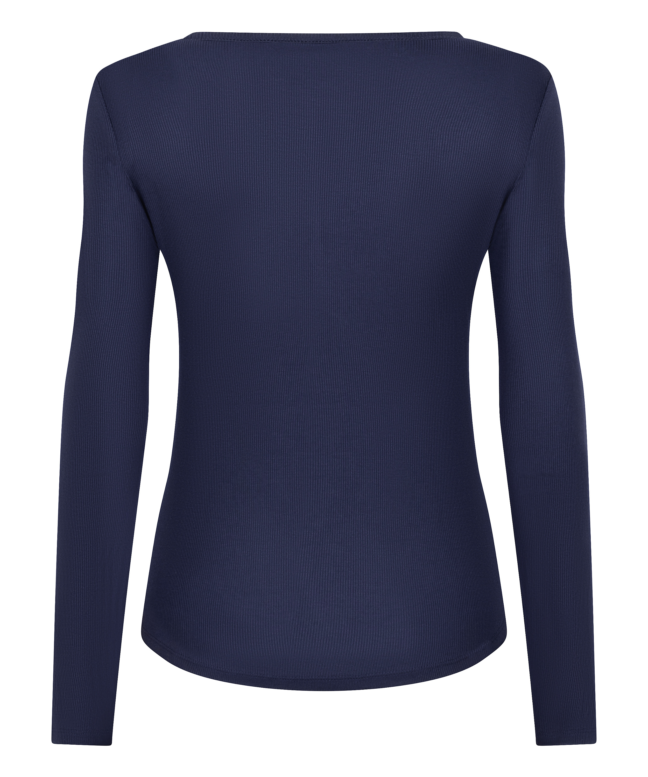 Haut de pyjama à manches longues Henley, Bleu, main