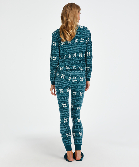 Pyjamaset Fleece, Blau