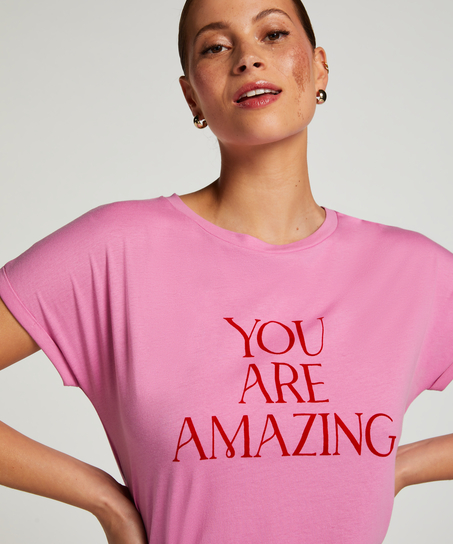 Nachthemd Rundhalsausschnitt, Rose