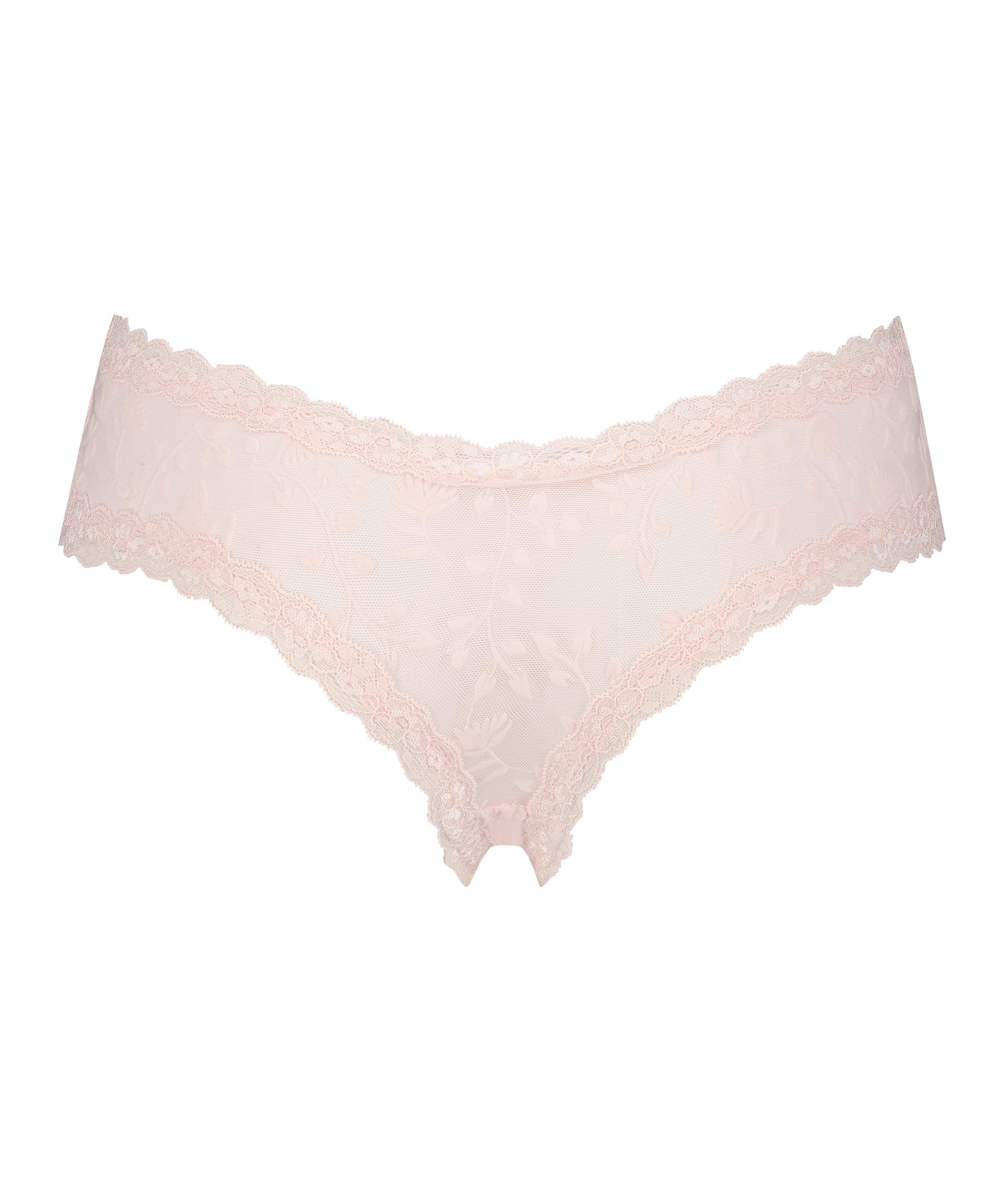 Slip br&eacute;silien V-shape mesh, Rose, main