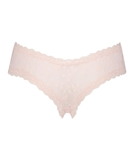 Slip br&eacute;silien V-shape mesh, Rose