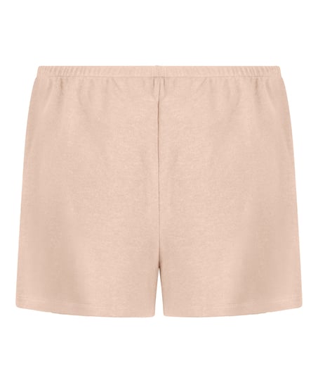 Pyjamashorts aus aufgerautem Jersey, Beige