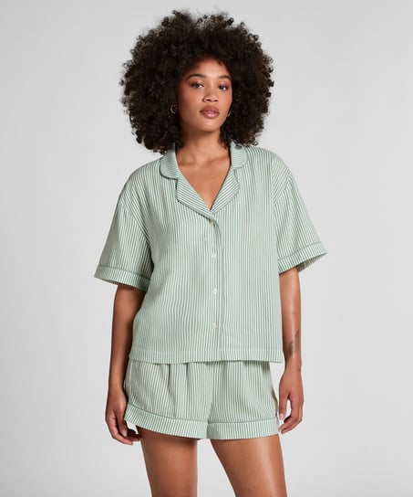 Kurzärmelige Jacke aus Webstoff, Grün