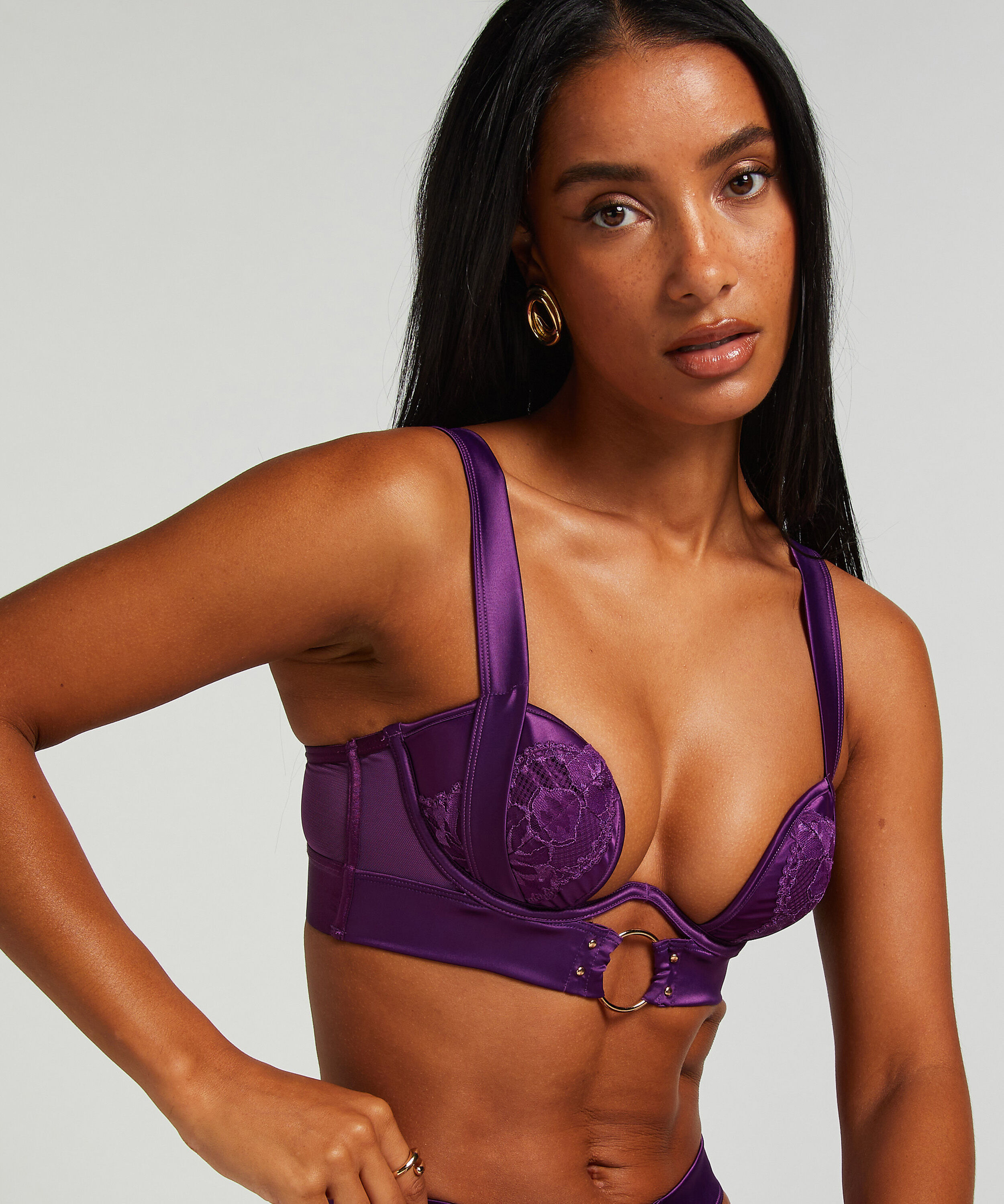 Soutien-gorge &agrave; armatures pr&eacute;form&eacute; longline Elsa, Violet