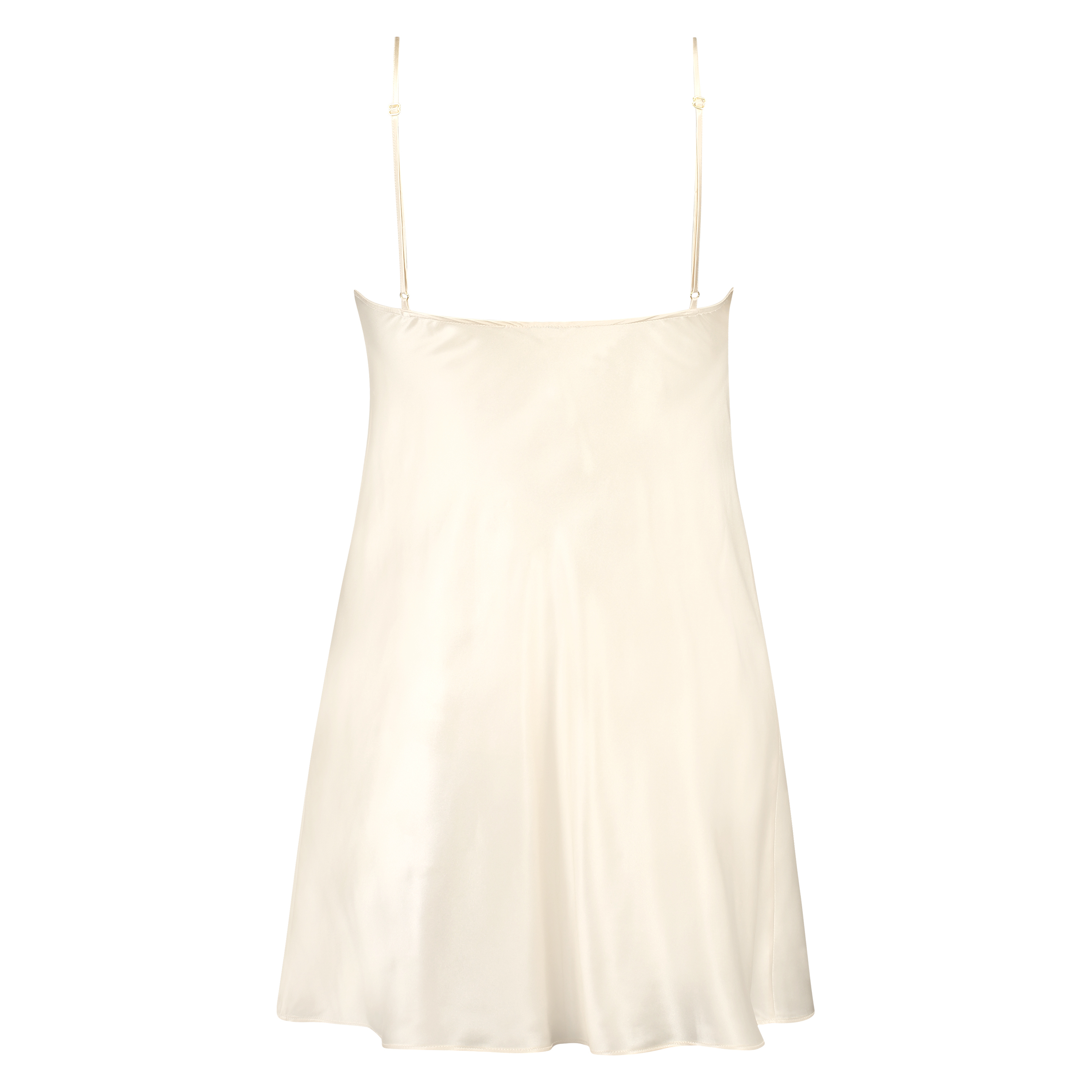 Slipdress aus Seide und Spitze, Beige, main