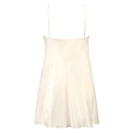 Slipdress aus Seide und Spitze, Beige