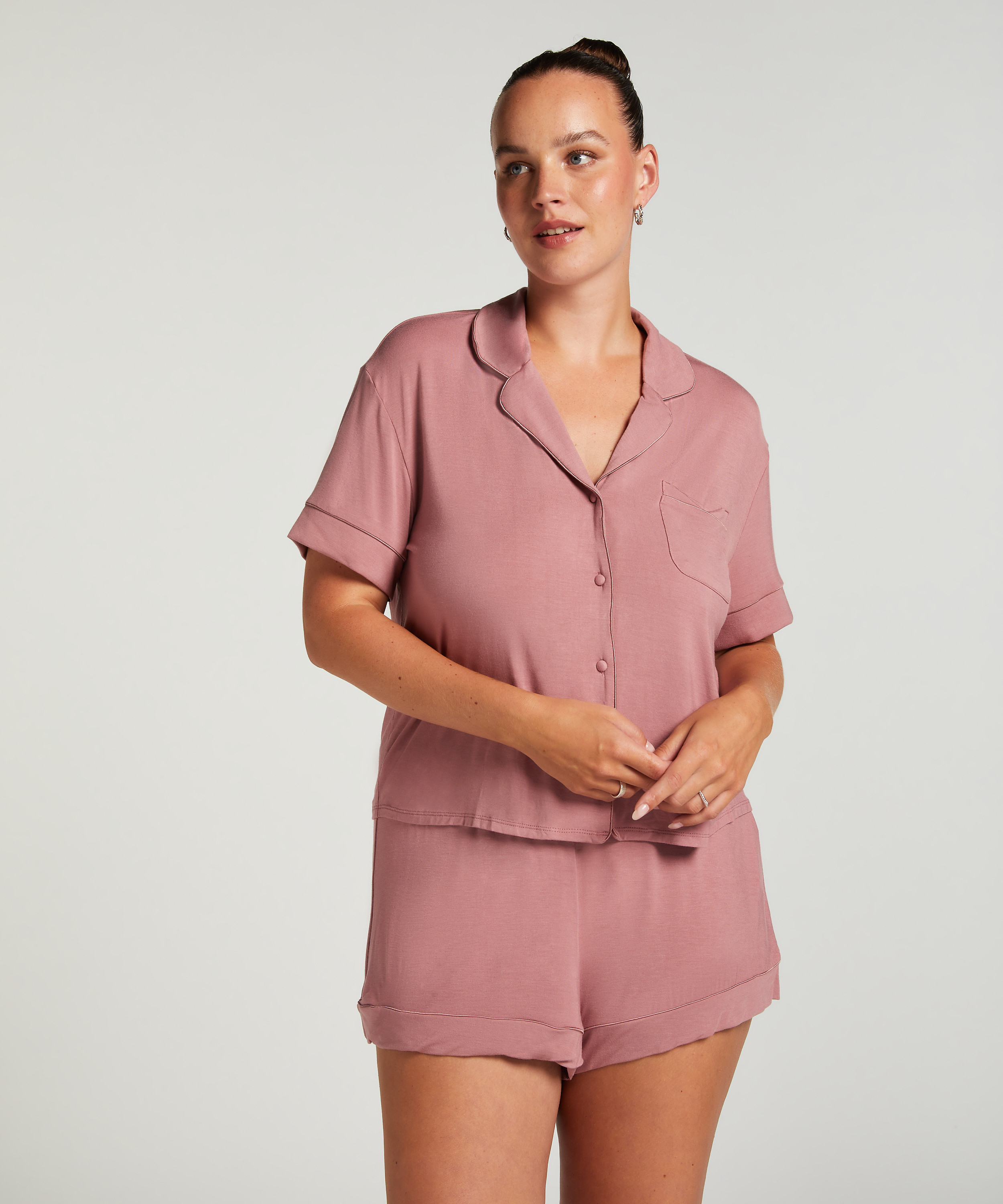 Kurzärmelige Jersey-Jacke Essential, Rose, main