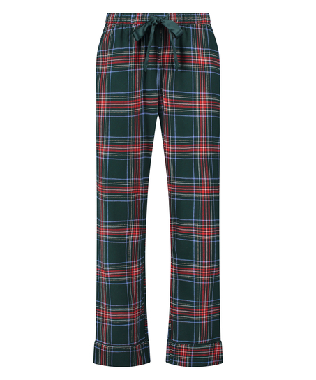 Tall Pyjamahose aus Flanell, Grün