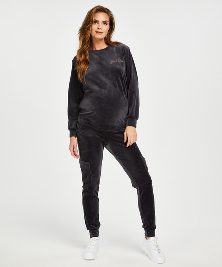 Schwangerschafts-Top Samt, Grau