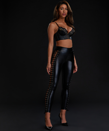 Legging Lace up, Schwarz
