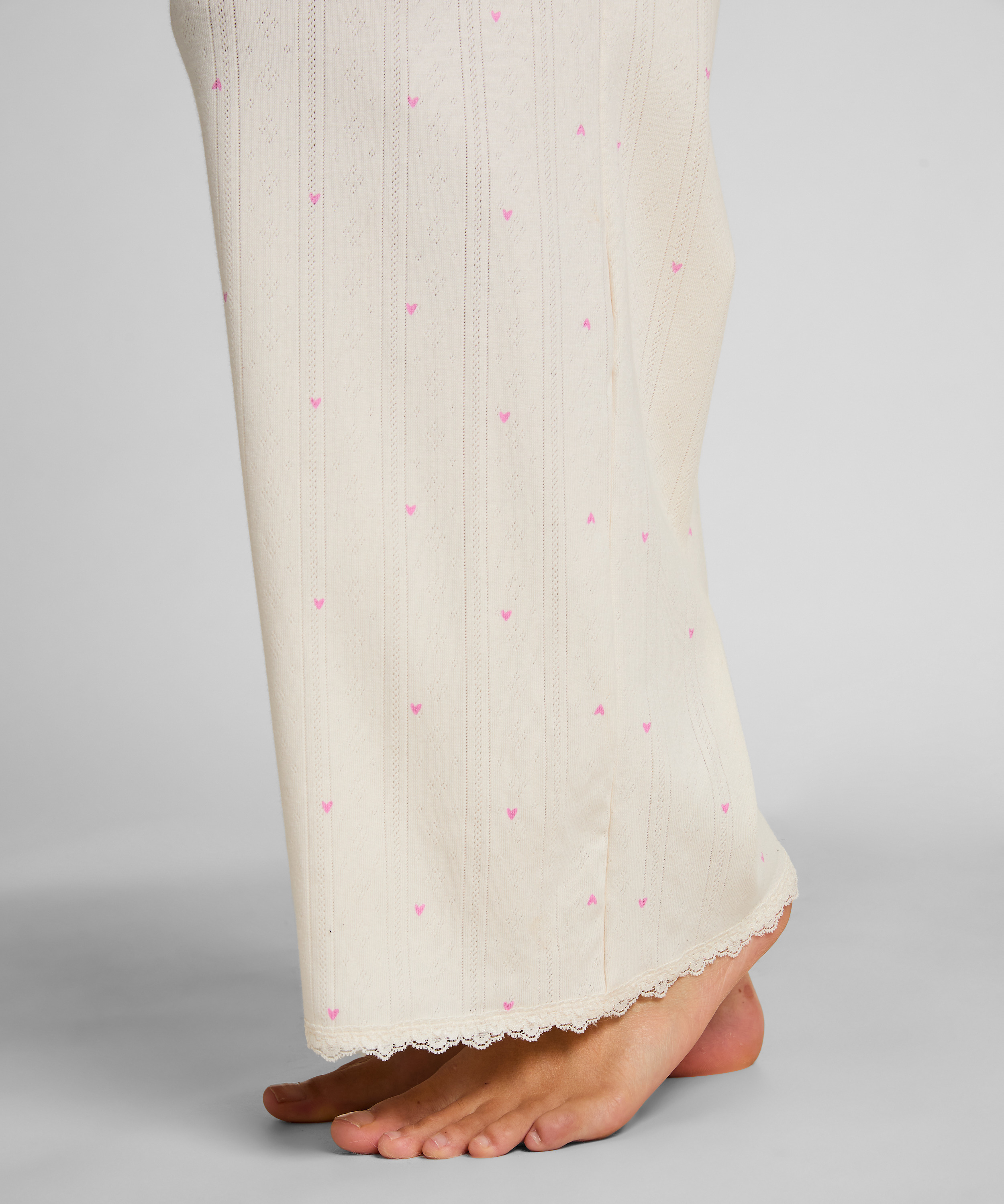 Pantalon en pointelle, Blanc, main