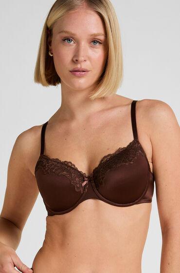 Hunkemöller Soutien-gorge à armatures préformé Lace & Shine Marron