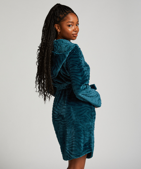 Kurzer Bademantel Fleece Rip, Blau