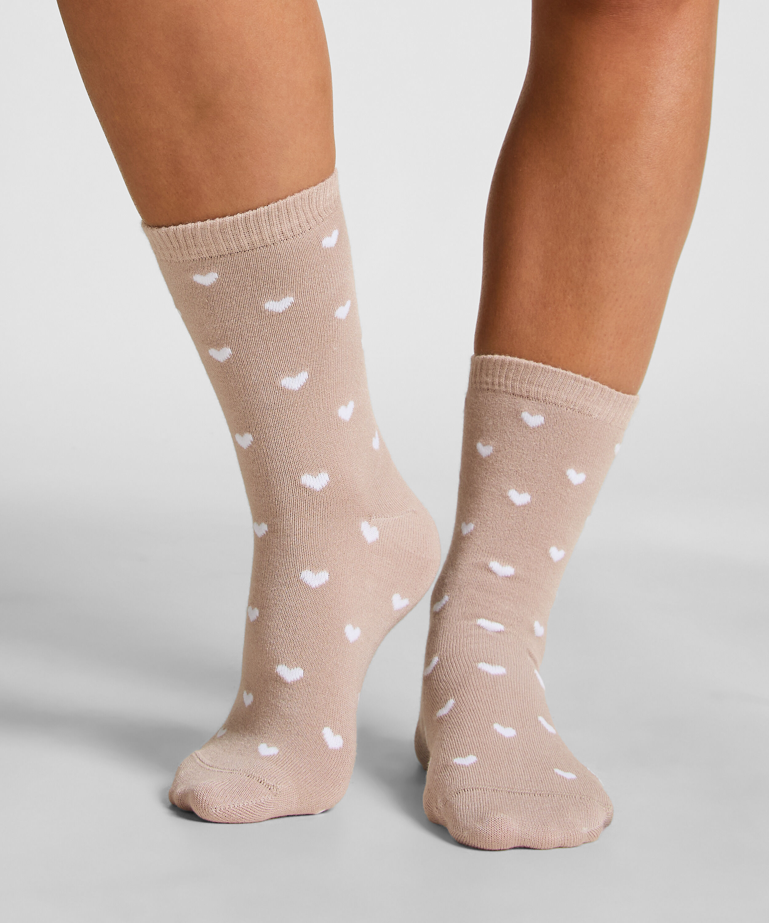 Crew-Socken aus Modal, Beige