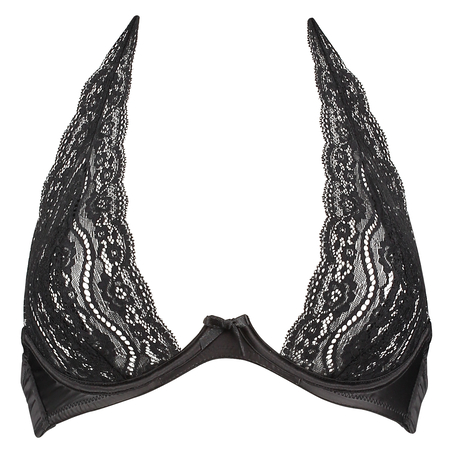 Non-padded underwired bra Jade lace, Noir