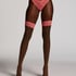 Halterlose Str&uuml;mpfe 15 Denier Spitze, Rose