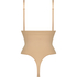 Nahtloser betonender korrigierender String mit hoher Taille, Beige
