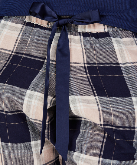 Pyjamahose Check, Blau