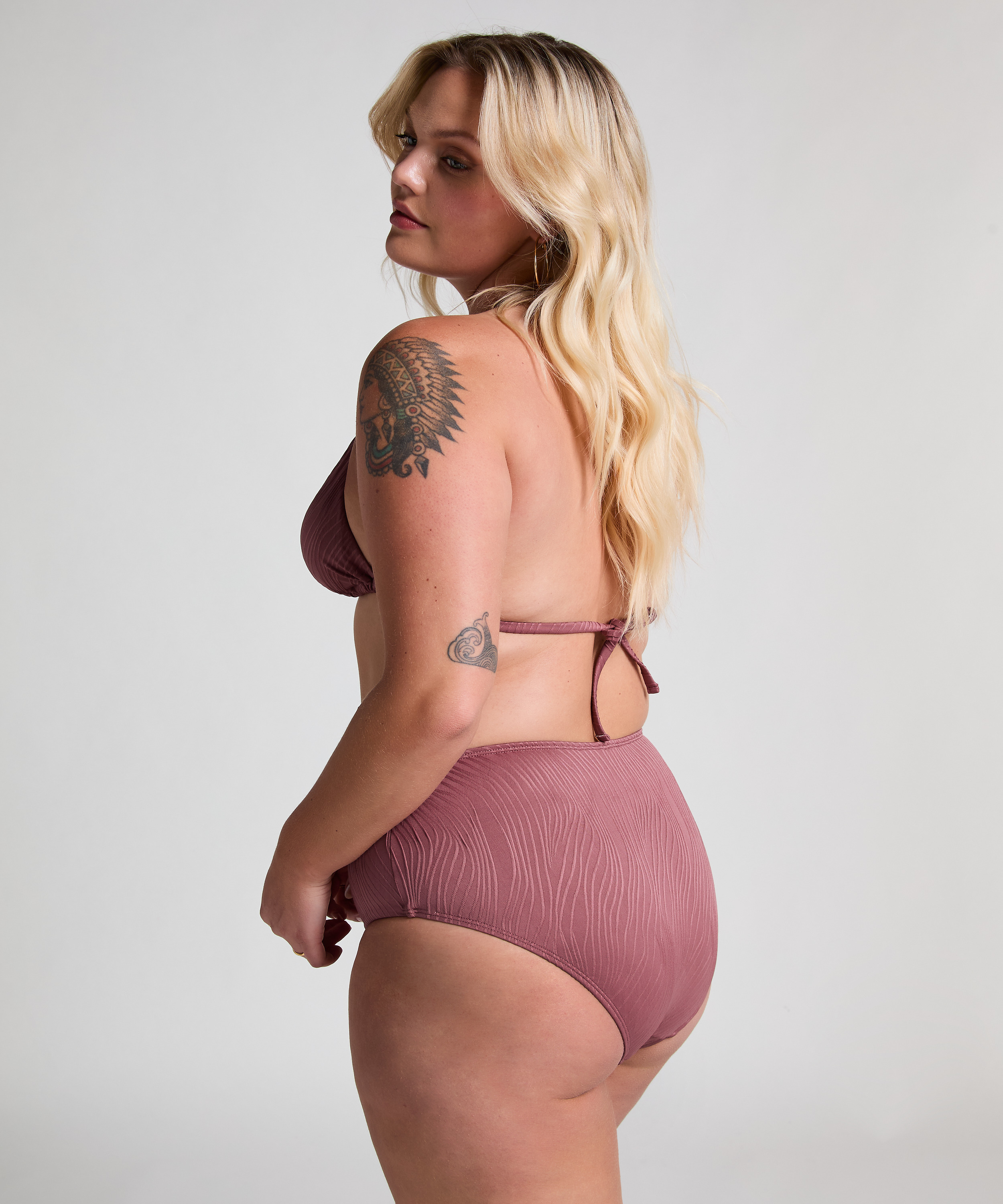 Bas de bikini Rio taille haute, Violet, main