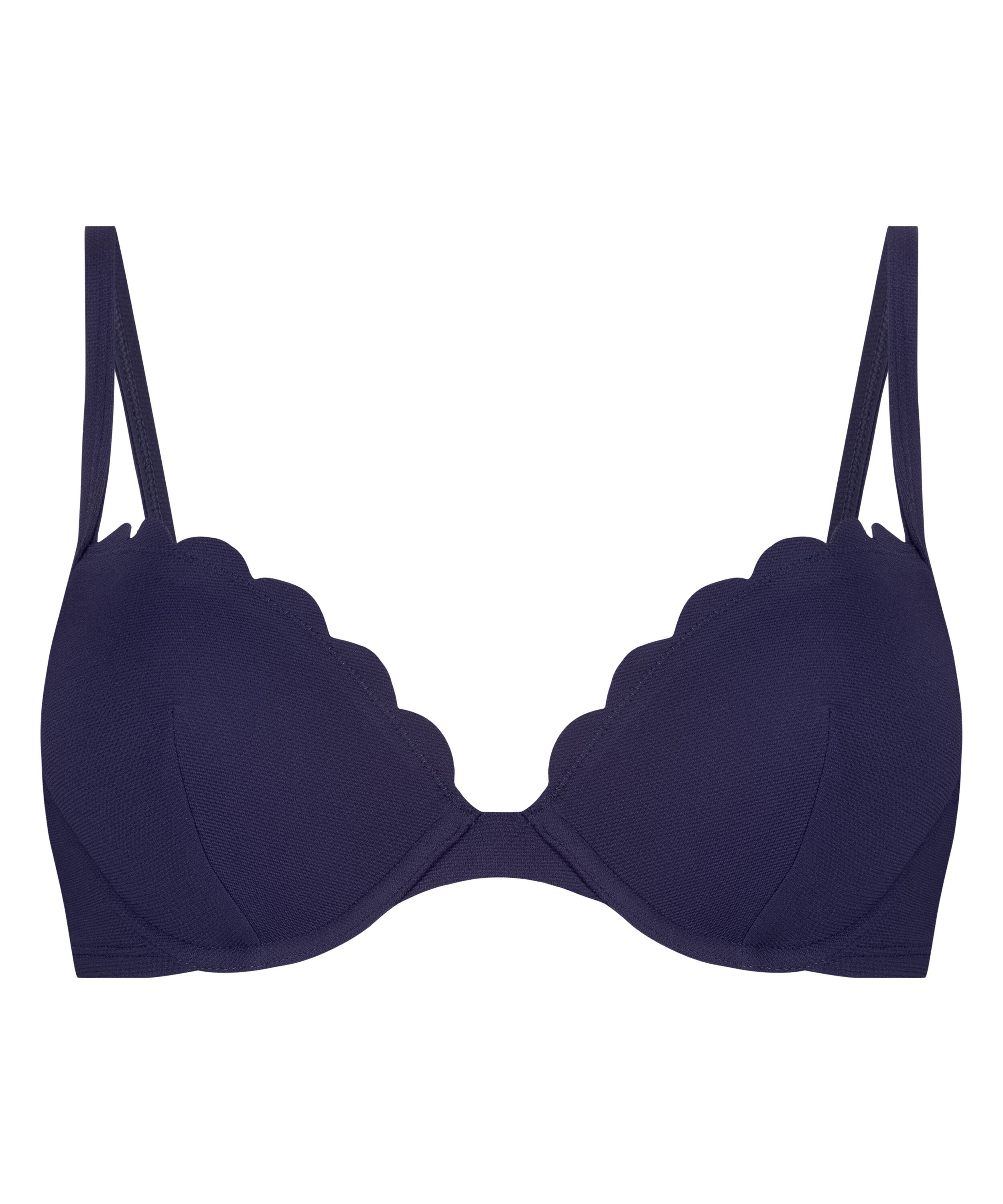 Vorgeformtes Bügel-Bikinitop Scallop, Blau
