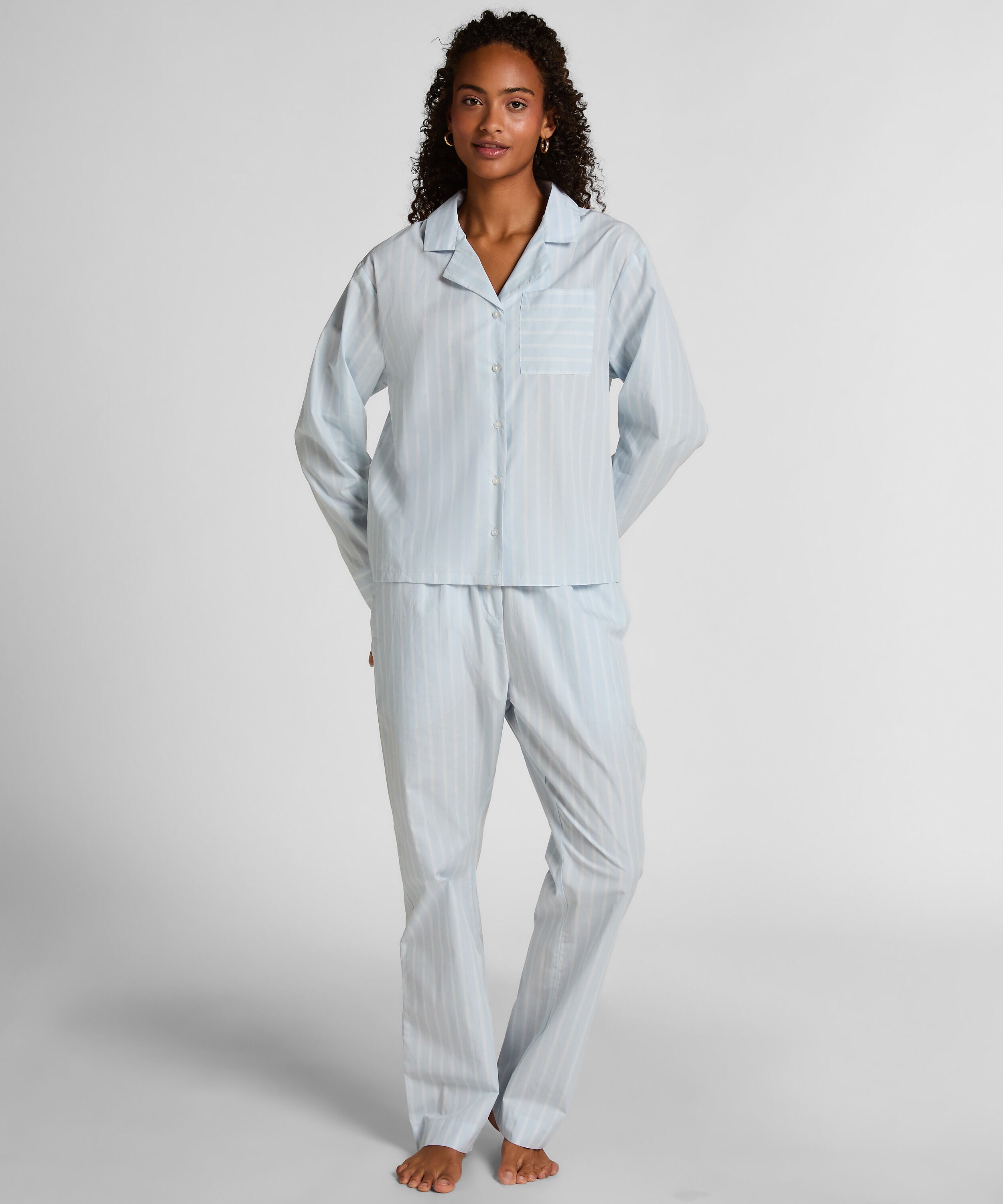 Veste en coton tissé à rayures