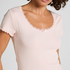 Pointelle-Top mit Spitze, Rose