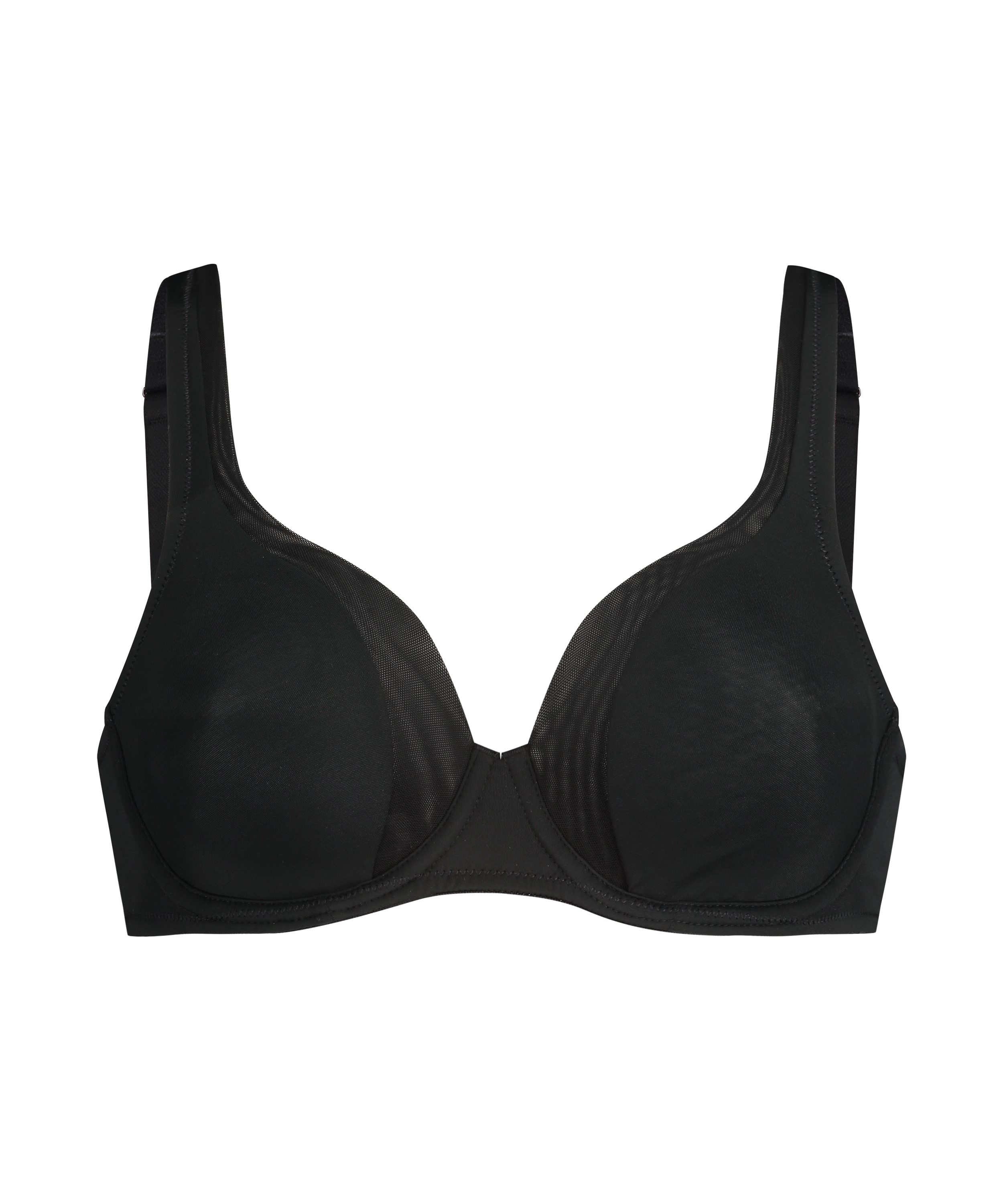 Soutien-gorge &agrave; armatures non-pr&eacute;form&eacute; en maille, Noir, main