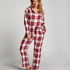 Tall Pyjamahose aus Flanell, Rose