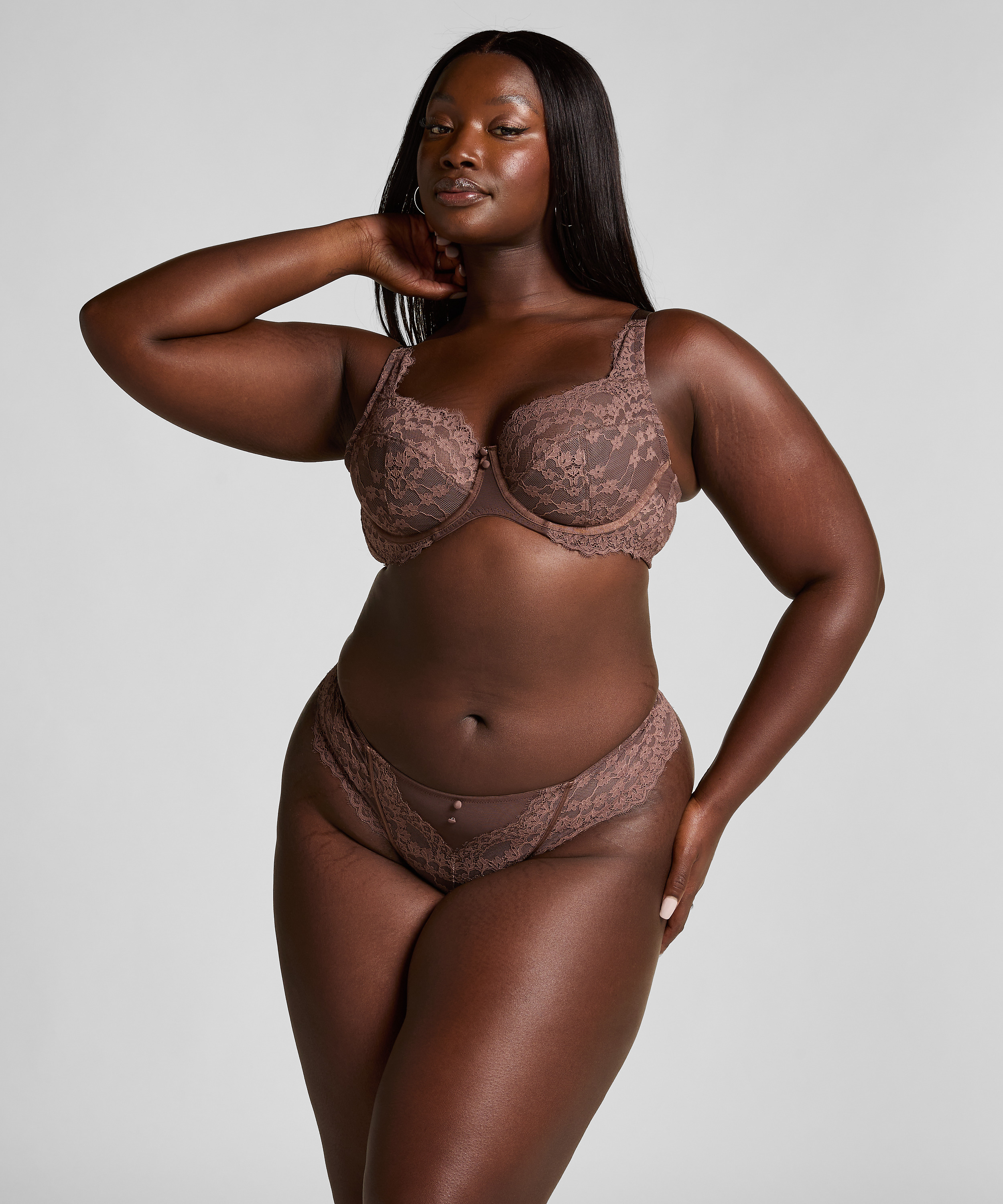 Soutien-gorge à armatures non-préformé Daisy, Marron, main