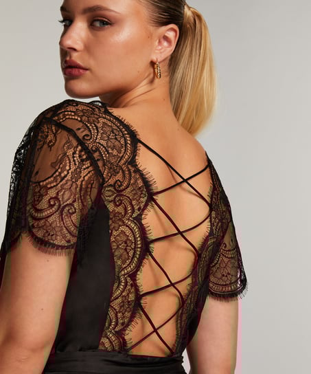 Kimono Satin Coco, Noir