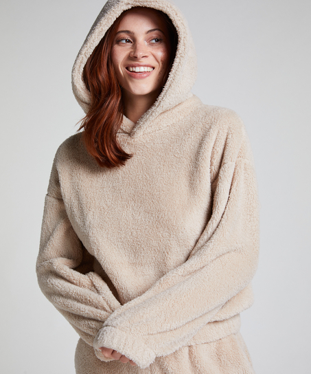 Hoodie aus Fleece Snuggle, Beige