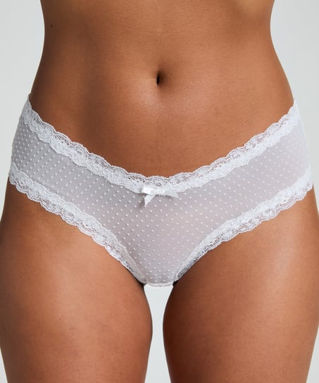 Slip brésilien V-shape mesh, Blanc