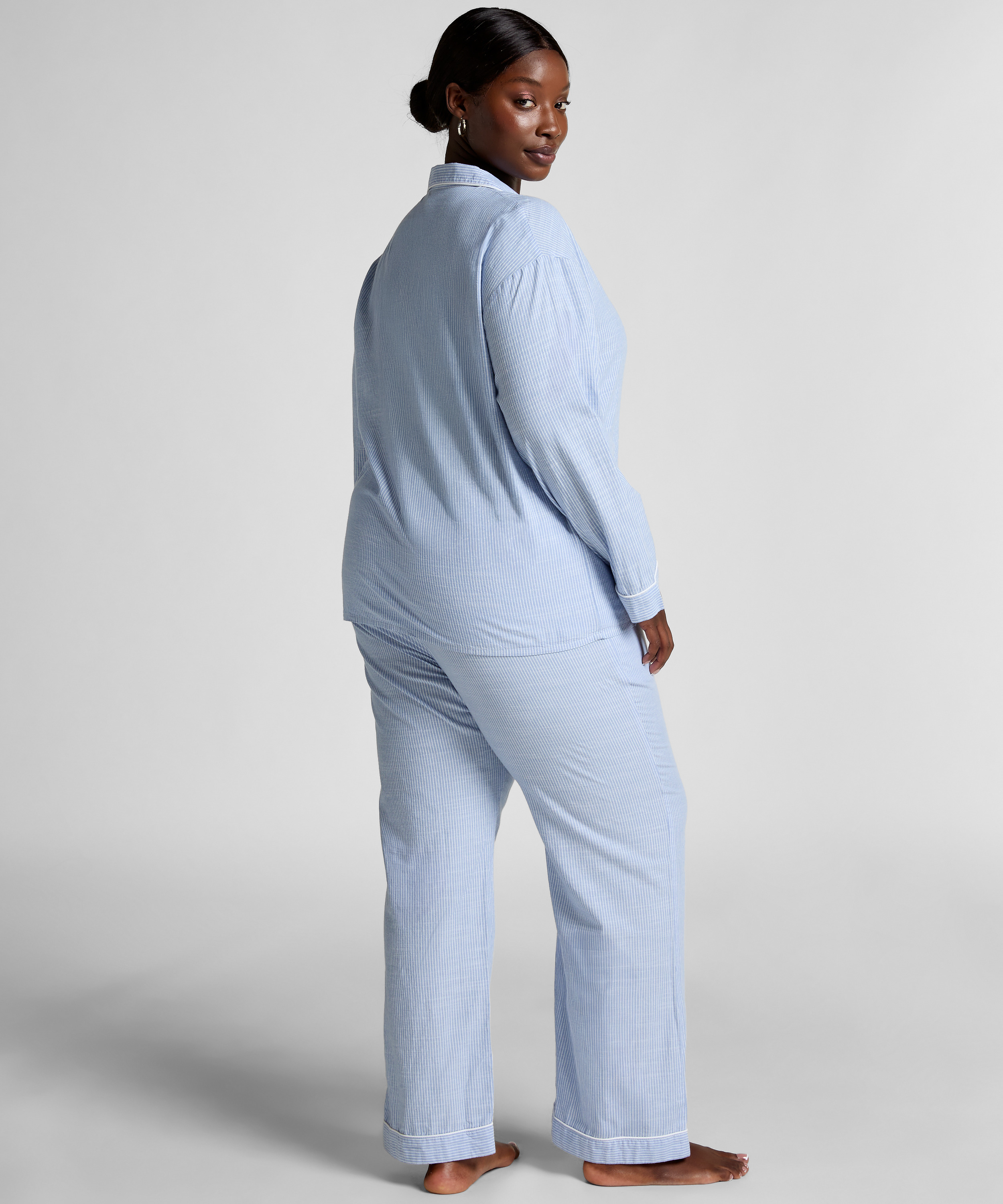 Chemise en coton, Bleu, main