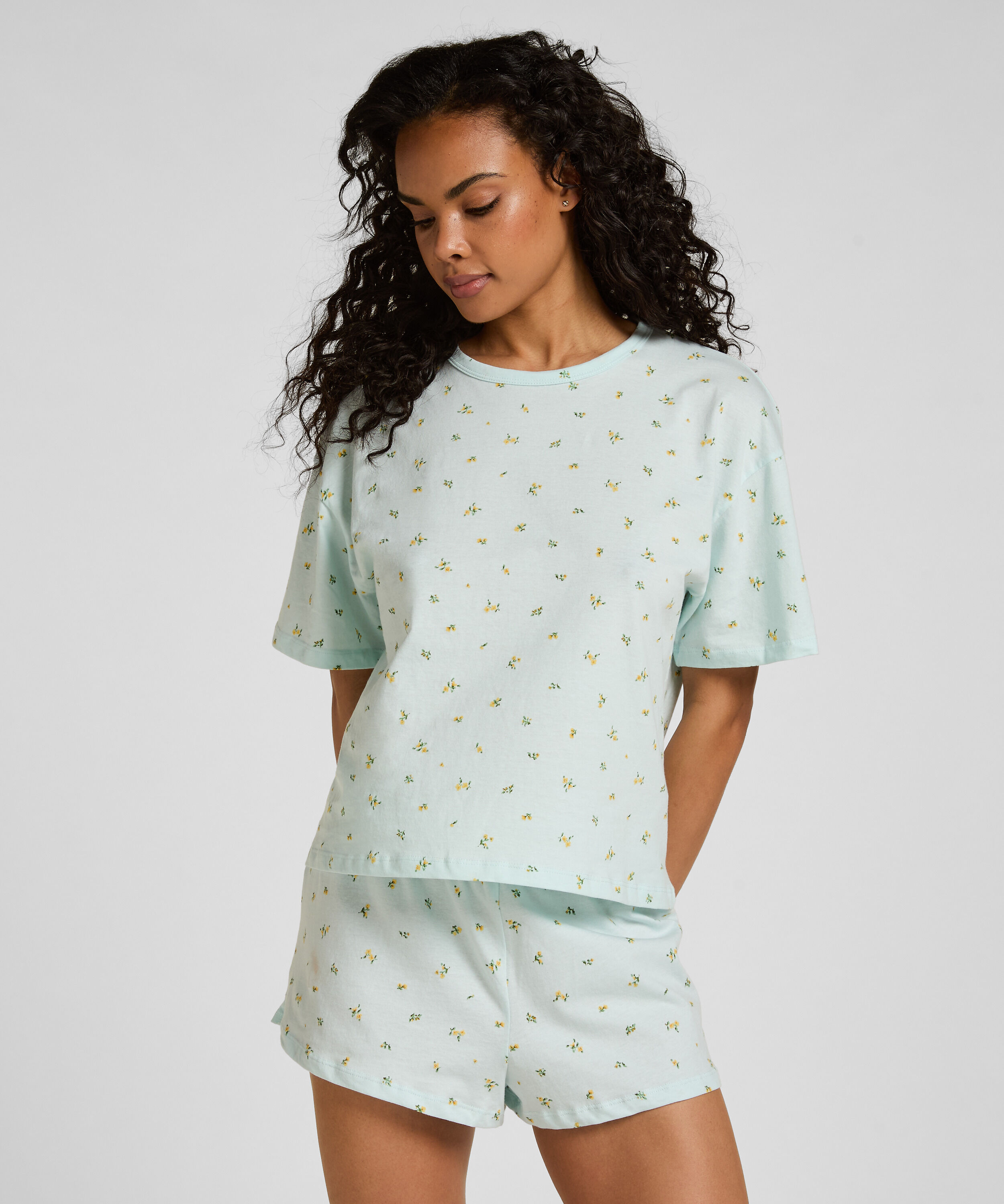 Pyjamaset Baumwoll, Grün