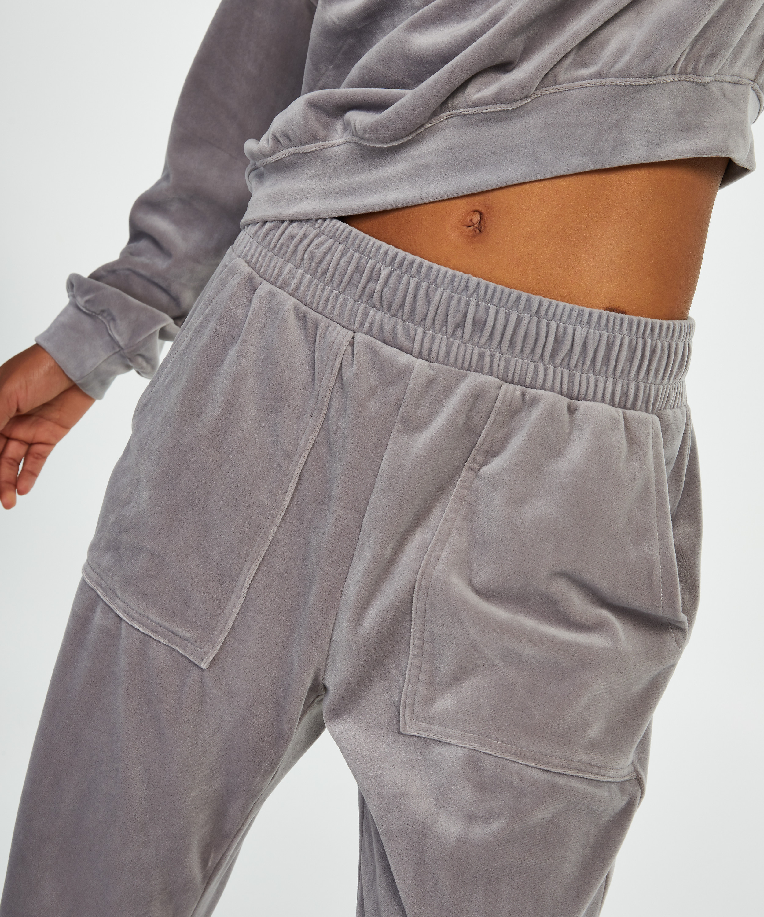 Tall Jogginghose Velours, Grau, main