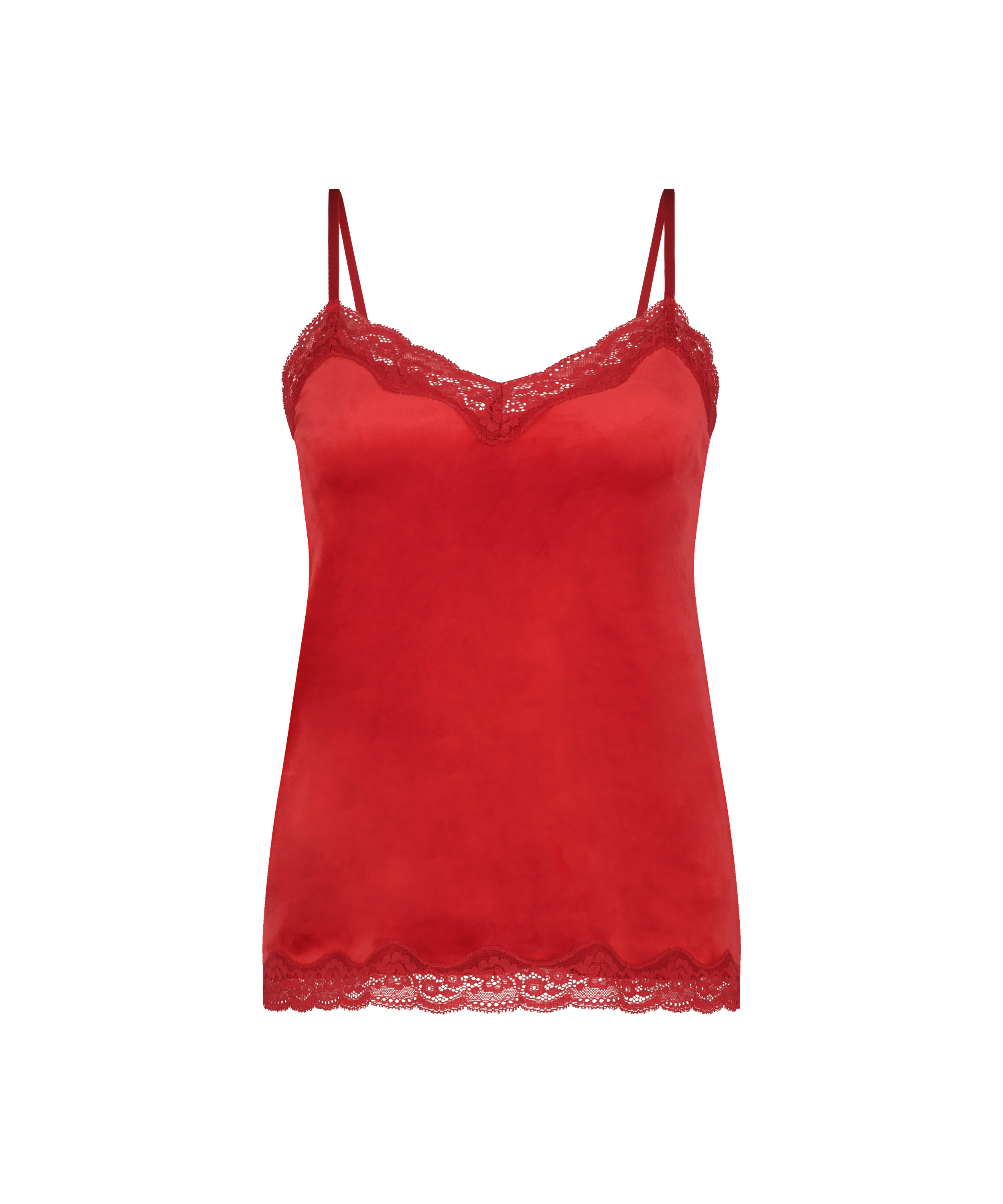 Cami Top Velours Lace, Rot, main