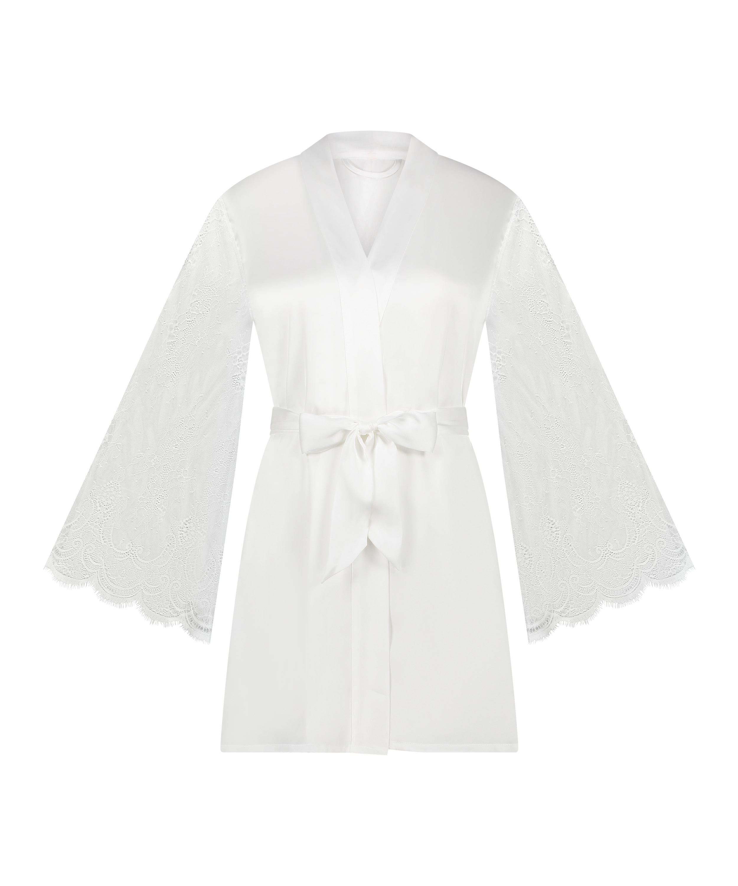 Kimono Satin, Blanc, main