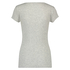 Pyjama-Top, kurzärmelig, Rippmaterial, Grau