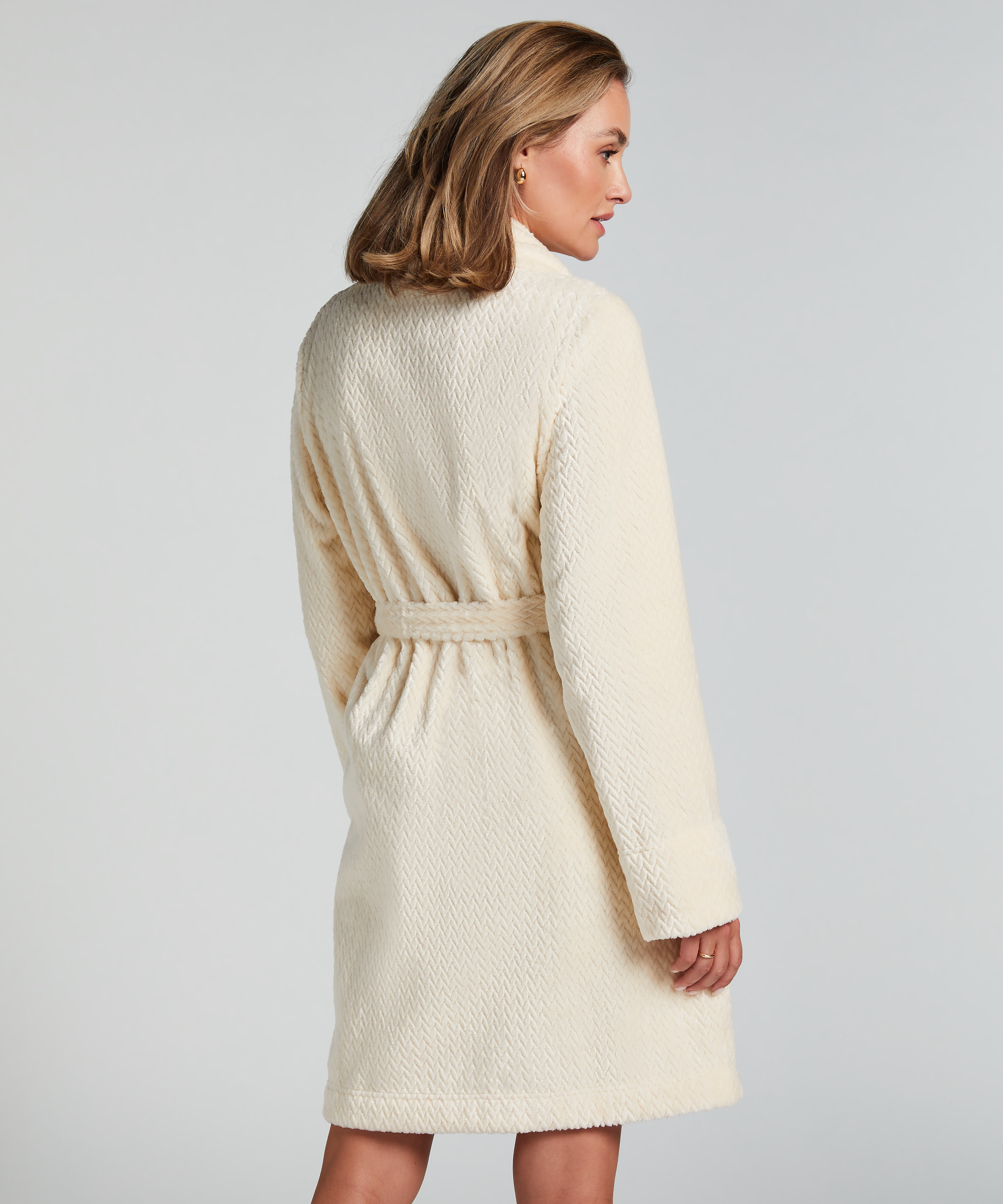 Peignoir Fleece, Blanc, main