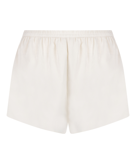 Satin-Shorts Minimal, Wei&szlig;