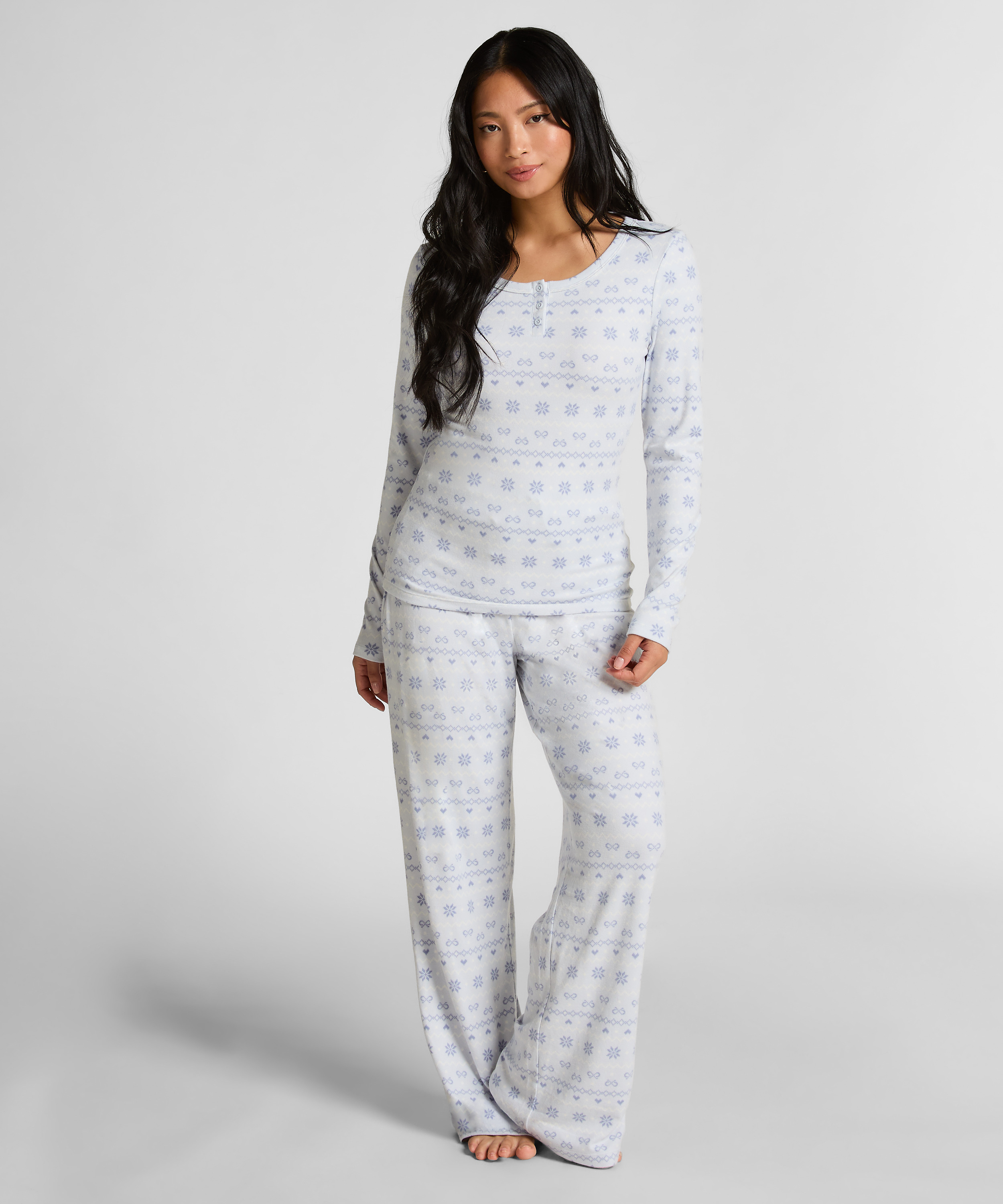 Pyjamaset Jersey Fairisle, Blau, main