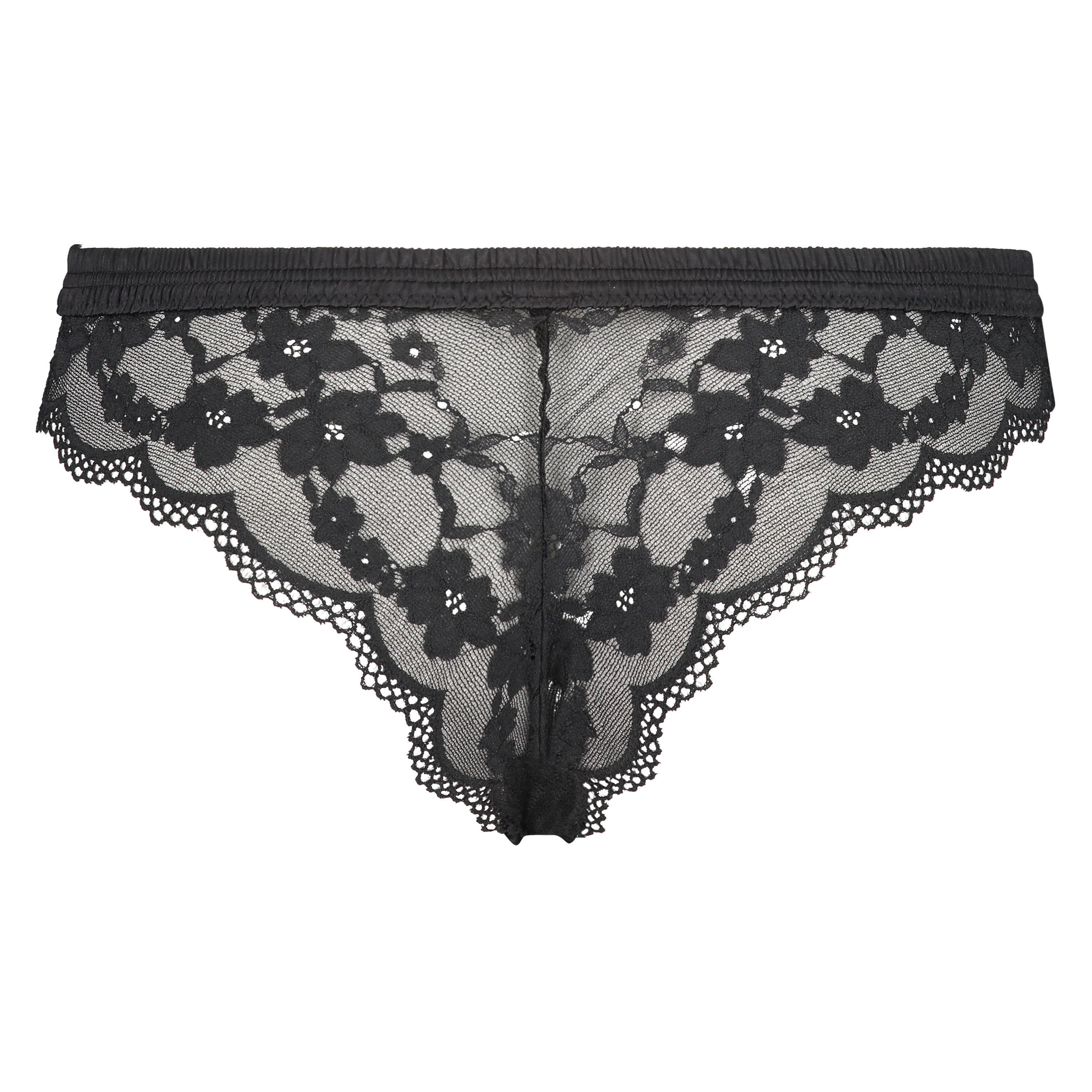 Slip br&eacute;silien jambe haute Iva, Noir, main