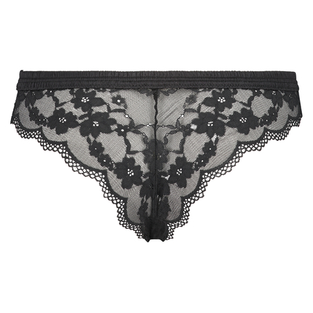 Slip br&eacute;silien jambe haute Iva, Noir