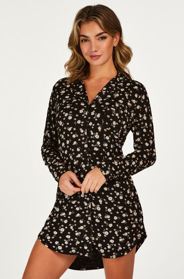 Image of Hunkemöller Nachthemd Menshirt woven Schwarz