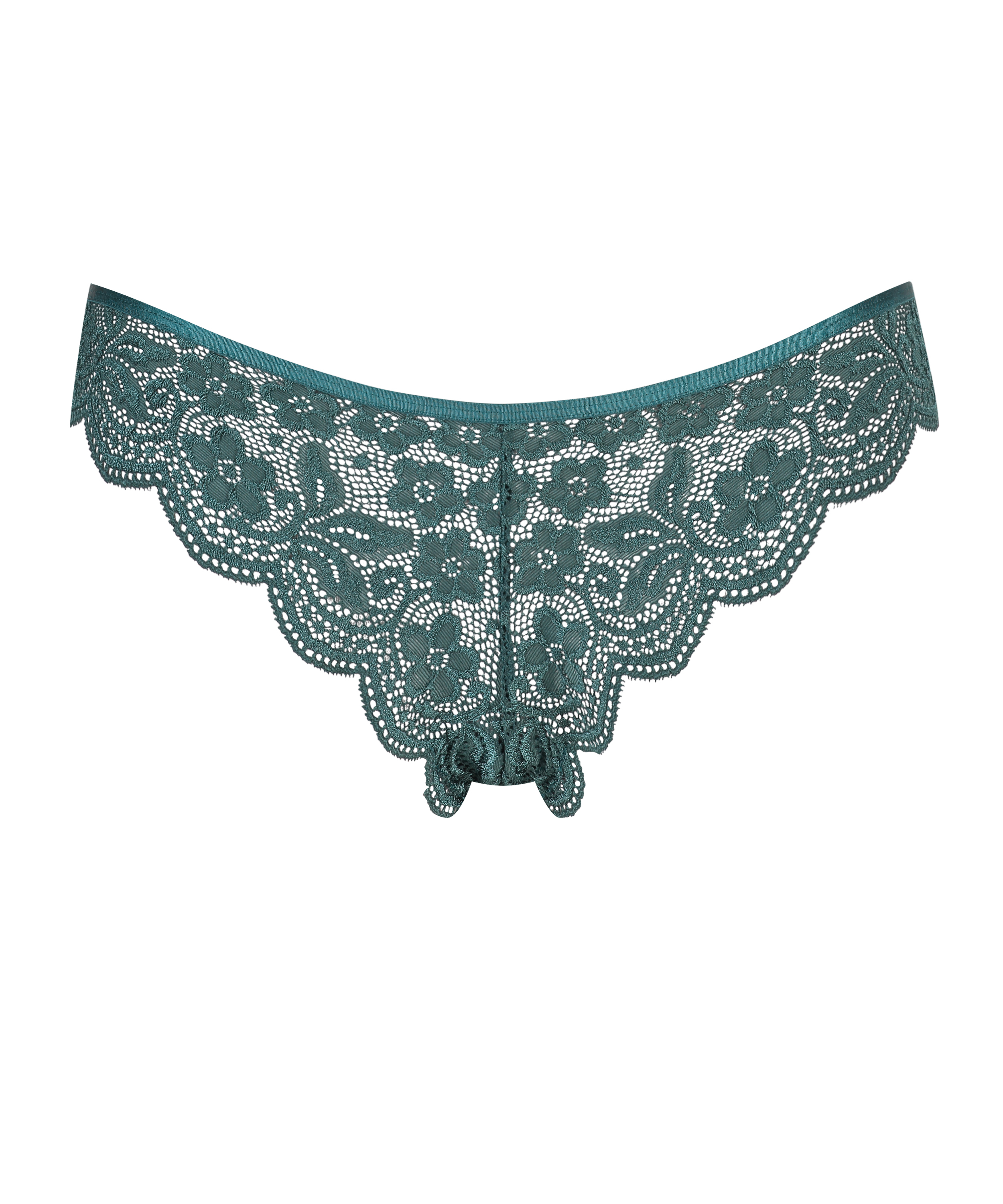 Slip br&eacute;silien jambe haute, Bleu, main