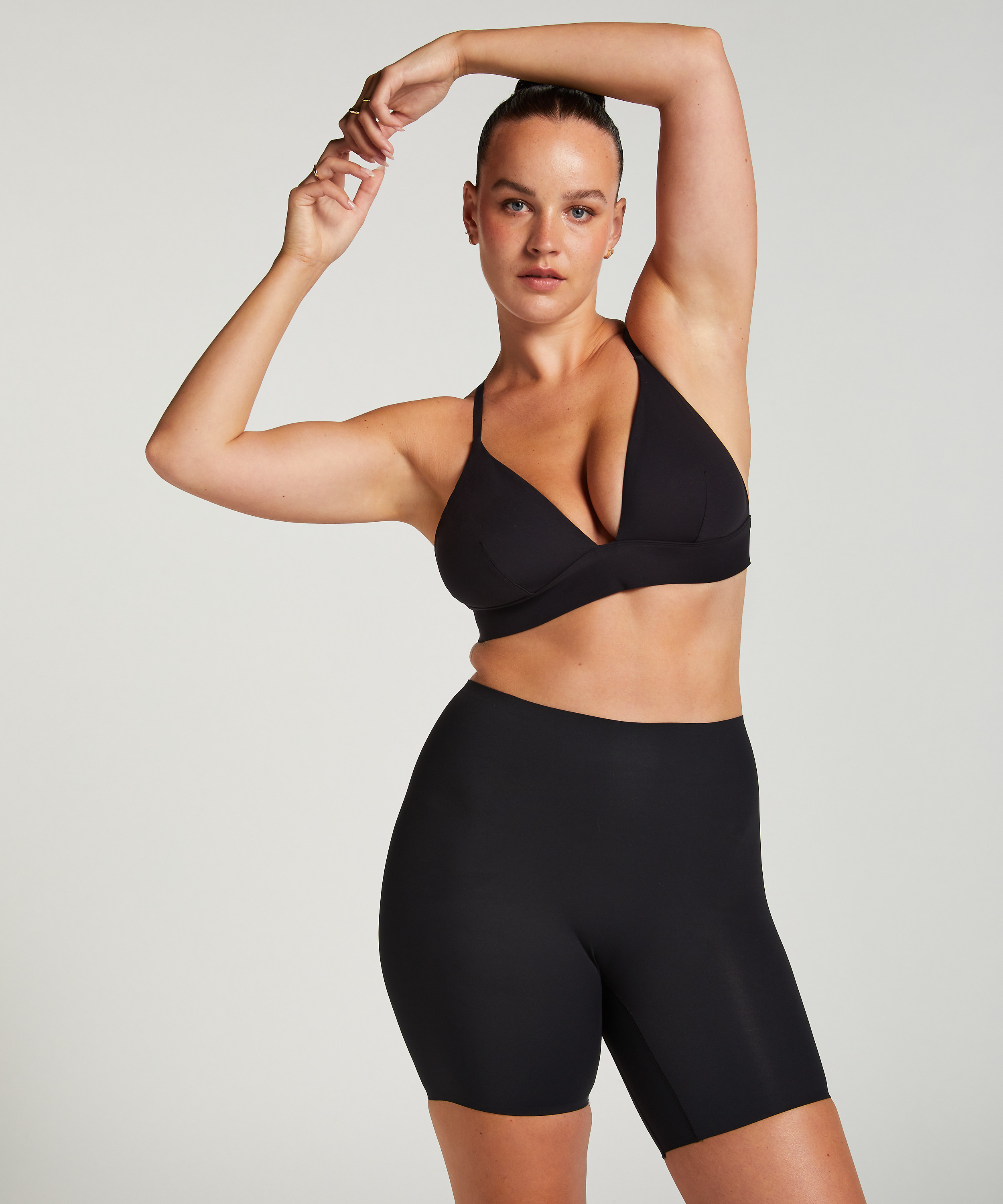 Triangle Brassière Smooth, Noir, main